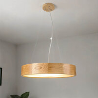 Lampe à suspendre bois chêne verre 3-flmg...