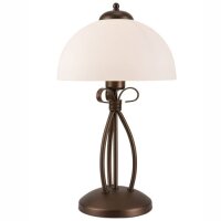 Tischlampe Braun Metall rund Rustikal Leuchte