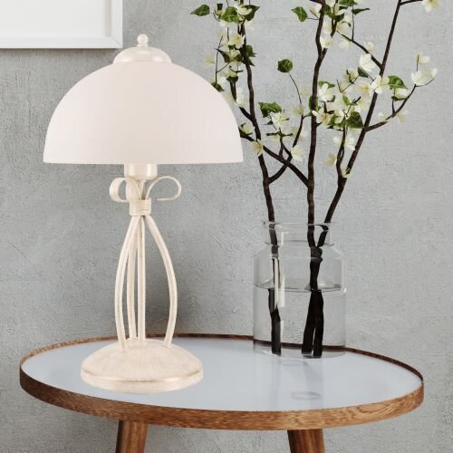 Lampe de table Blanc 43cm Métal rond Rustique LIRLIN