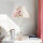 Tischlampe Metall Shabby Weiß Stoff rund Landhaus