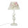 Tischlampe Metall Shabby Weiß Stoff rund Landhaus