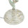 Tischlampe Metall Shabby Weiß Stoff rund Landhaus