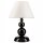 Schwarze Tischlampe Stoff H:38cm Landhaus MADISYN