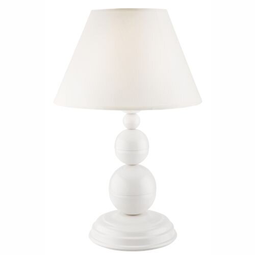 Lampe de table MADISYN Blanc Tissu H:38cm rond Campagne