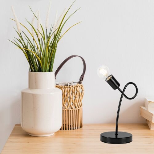 Lampe de table MADALYNN Noir Moderne H:32cm Métal