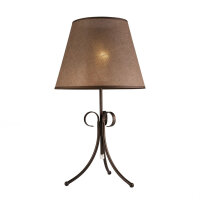 Lampe de table Abat-jour en tissu Marron Campagne ronde...