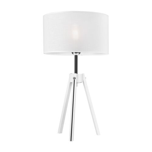 Tischlampe Weiß Stoff rund H:62cm verstellbar