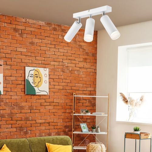 Plafonnier blanc Aluminium 3-flmg Moderne