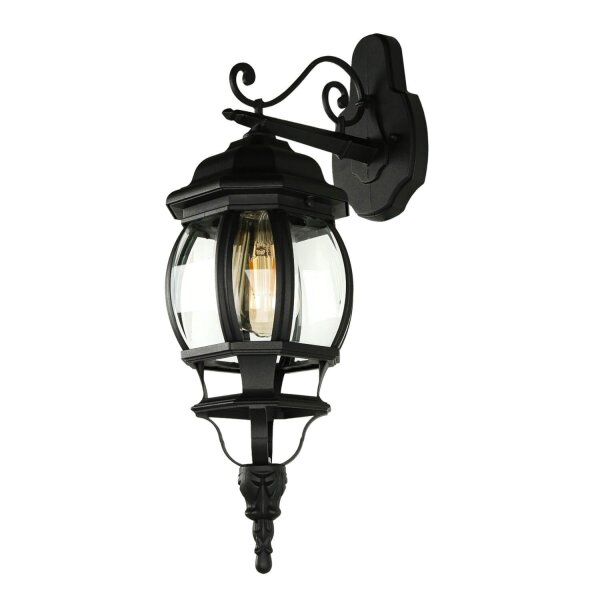 Wandlampe BREST Wandlaterne schwarz wetterfest