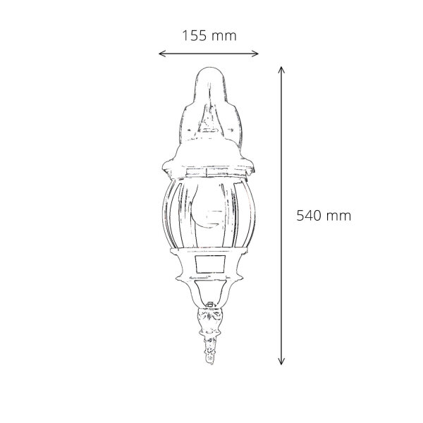 Wandlampe BREST Wandlaterne schwarz wetterfest