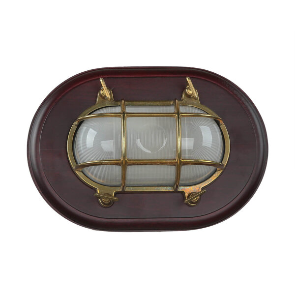 LED Wandleuchte Holz Messing 3000K Maritim Flur