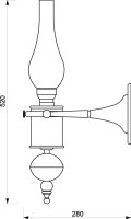 Antike Wandlampe Glas Messing Jugendstil GRETA
