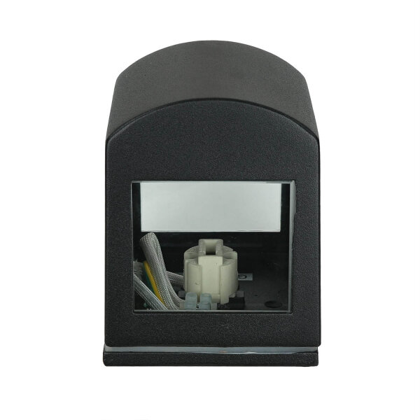 Luminaire extérieur noir IP44 Up Down aluminium verre petit