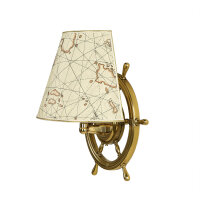 Lampe murale maritime laiton barre à roue VELIERO