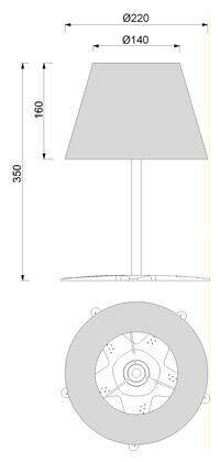 Lampe de table design rouge en laiton Maritim