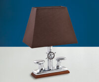 Petite lampe de table chrome brun laiton v&eacute;ritable...