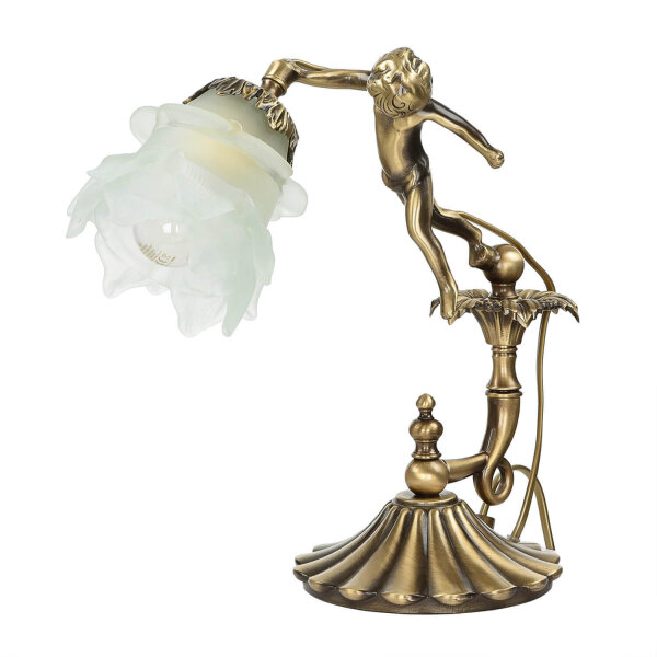 Tischlampe Putti aus Echt-Messing Antik Premium