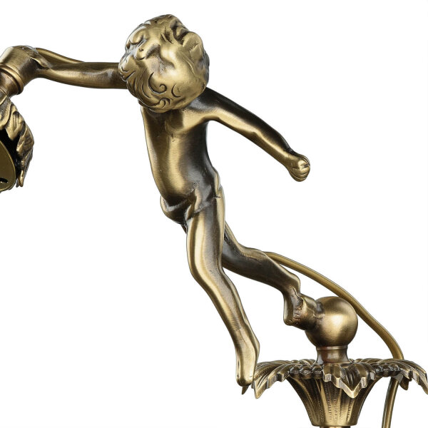 Tischlampe Putti aus Echt-Messing Antik Premium