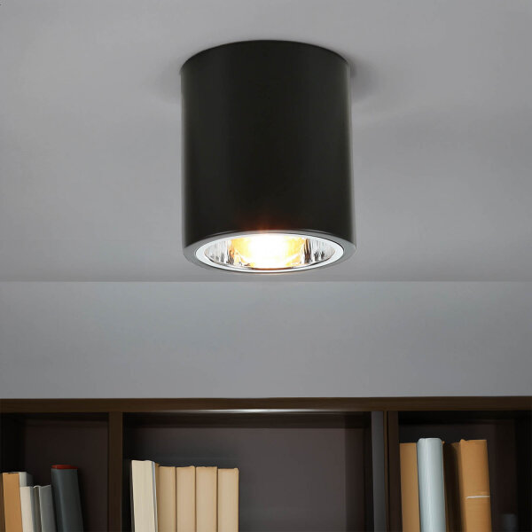 Runde Deckenleuchte E27 DOWNLIGHT ROUND in Schwarz