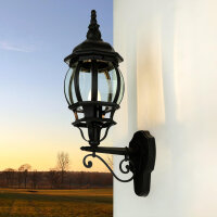 Schwarze Wand Au&szlig;en Lampe rustikal regenfest BREST