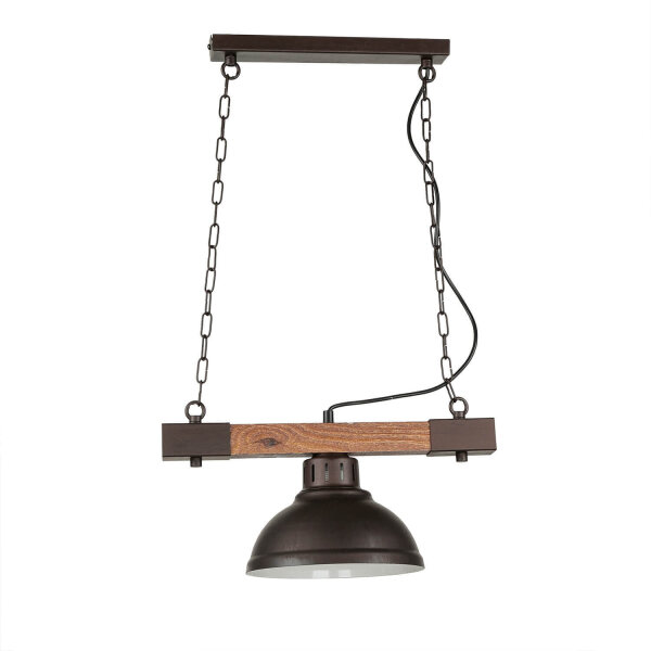 HAKON Lampe suspendue Bois véritable Marron Métal Vintage