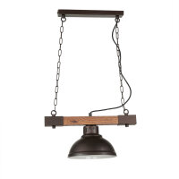 HAKON Lampe suspendue Bois véritable Marron...