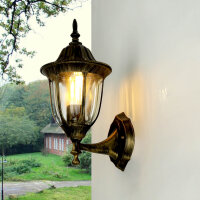 Laterne Wandleuchte Au&szlig;en Gold Antik E27 IP44 MILANO