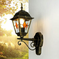 Tiffany Style Lampe extérieure or antique E27...