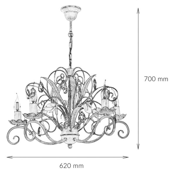 Hängeleuchte Floral Ø62cm 5-flmg