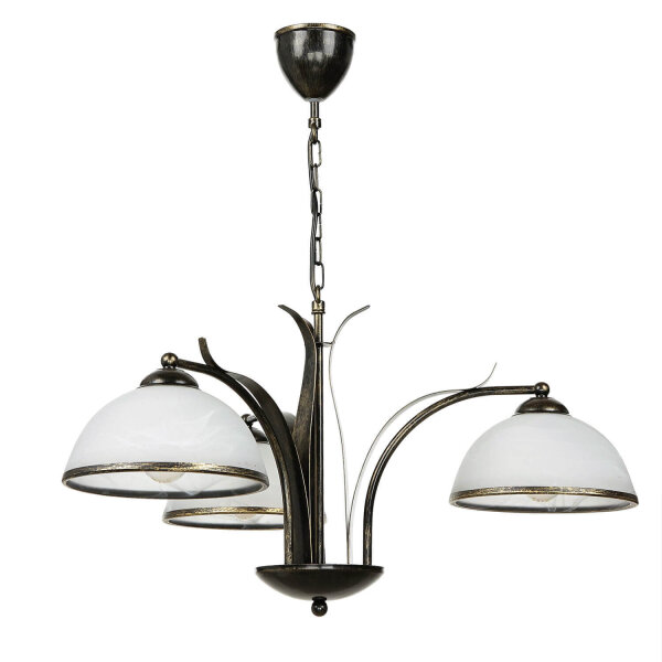Lampe à suspendre KORFU en laiton antique 3-flmg