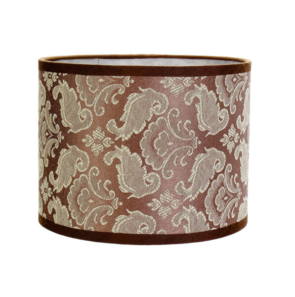 Stoff Lampenschirm Beige Barock Muster für E14 Tischlampe
