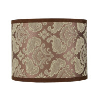 Stoff Lampenschirm Beige Barock Muster für E14...