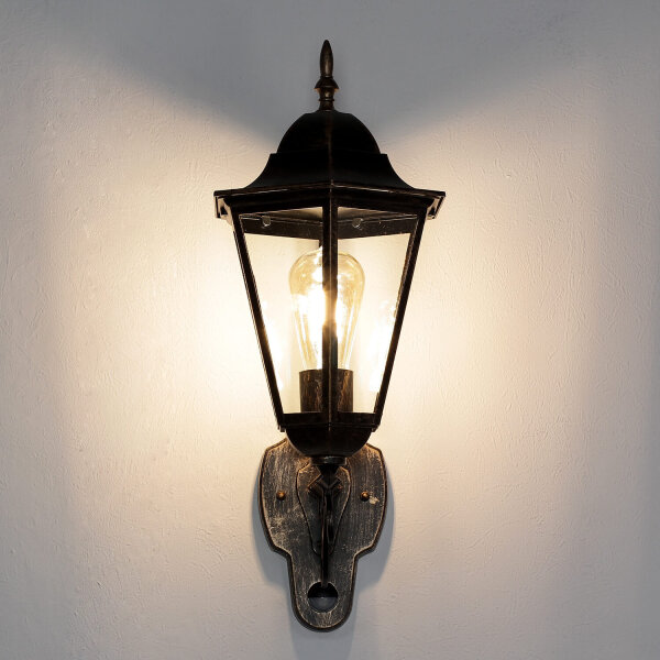 Lampe dextérieur rustique avec détecteur de mouvement en noir cuivre