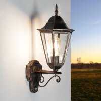 Rustikale Außenlampe mit Bewegungsmelder in Schwarz...