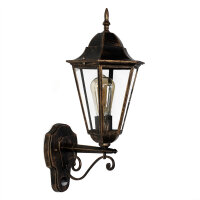 Rustikale Außenlampe mit Bewegungsmelder in Schwarz...