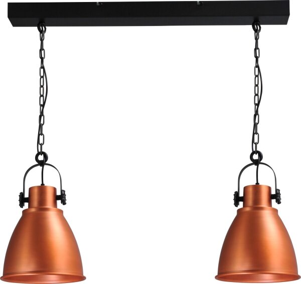 Grande lampe à suspendre réglable en cuivre industriel